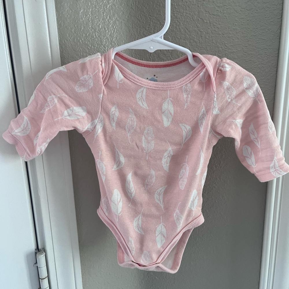 Cloud Island Pink and White Bodysuit Cozy Knit Onesie